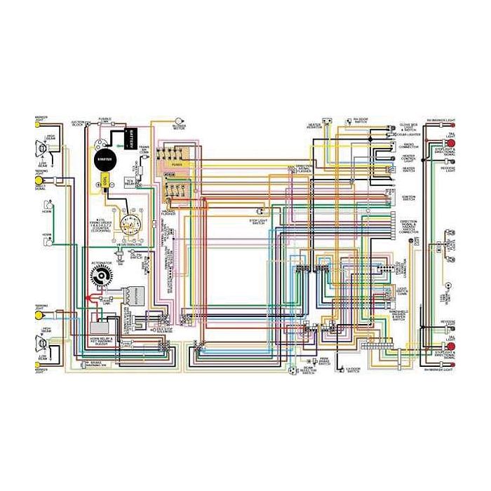 El Camino Color Laminated Wiring Diagram, 1964-1975